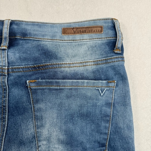 V 1969 Italia Skinny Cropped Jeans Womens Size 26/2 Light Medium Blue Mid Rise - Picture 14 of 14